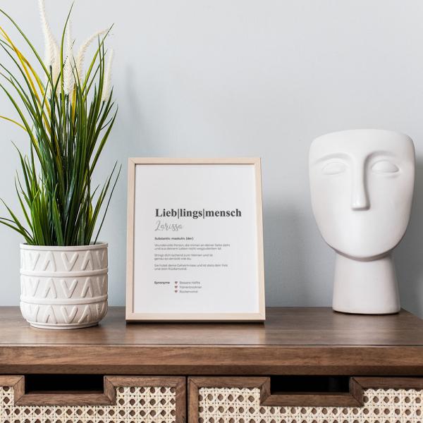 Definitionsposter "Lieblingsmensch 1" | Geschenkidee | Personalisiert  | individuelles Bild | Wörterbuch